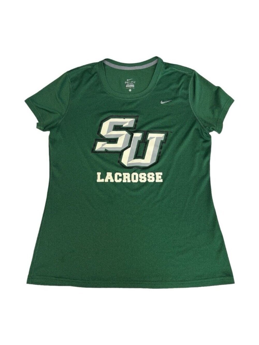 Nike Womens Dri-Fit College Lacrosse Shirt~Size Large~Green White Tee   L12 08 - Picture 7 of 11
